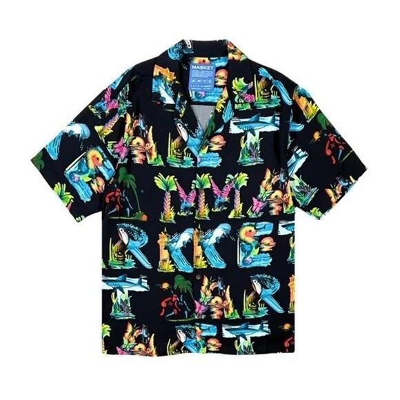 M@RKET Button Up Size XL New W Tags Island Life Camp Beach $120 - Picture 1 of 11